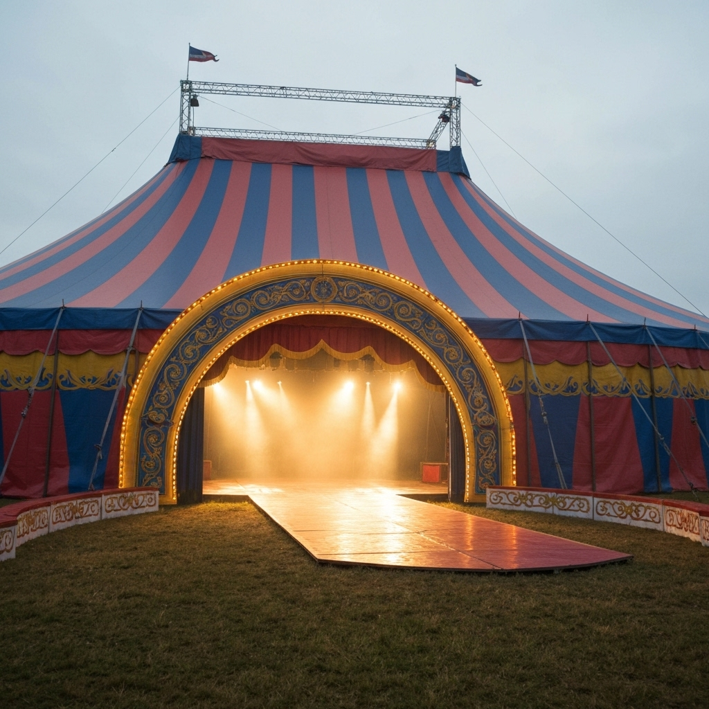 Estrutura e palco do circo